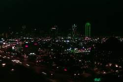 View of night-time down-town Dallas from my hotel room
