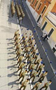 Soon they marched off, the sounds of the band fading into the distance