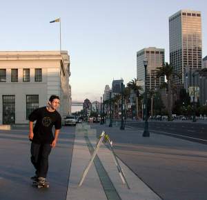 Skate-boarder on the Embarcadero