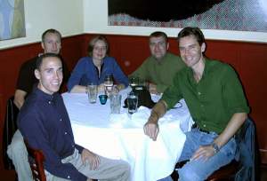 Jed, Brett, Kirstie, Paul and me at 2223, Saturday night.