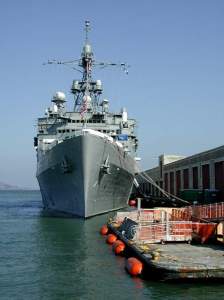 Another big warship docked at Fishermans's Wharf
