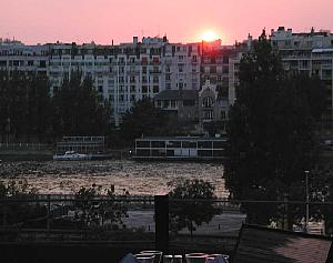The sun set as seen from the restaurant terrace