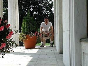 On the portico of the older of the two buildings of the Clark Art Institute
