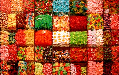 Candy in the incredible market place off Las Ramblas