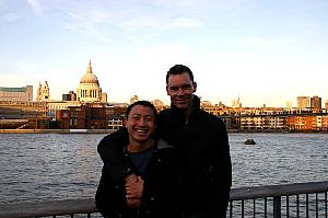 Ben and I across the river from St Pauls